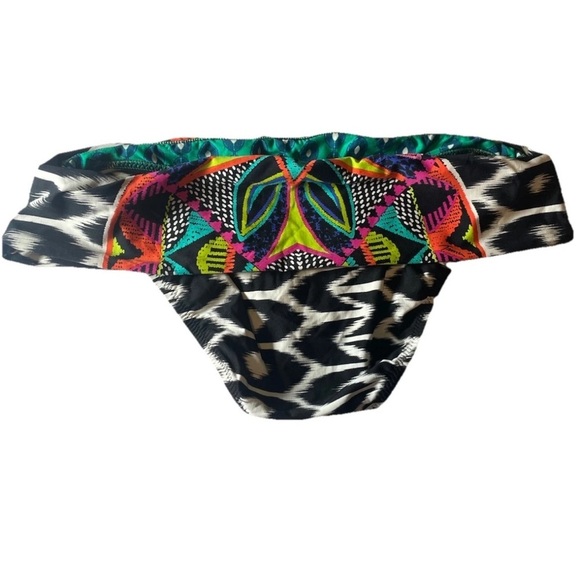 Trina Turk Women's Africana Fold Over  Hipster Bikini Swim Bottom Sz 4 Cheeky - Picture 2 of 7